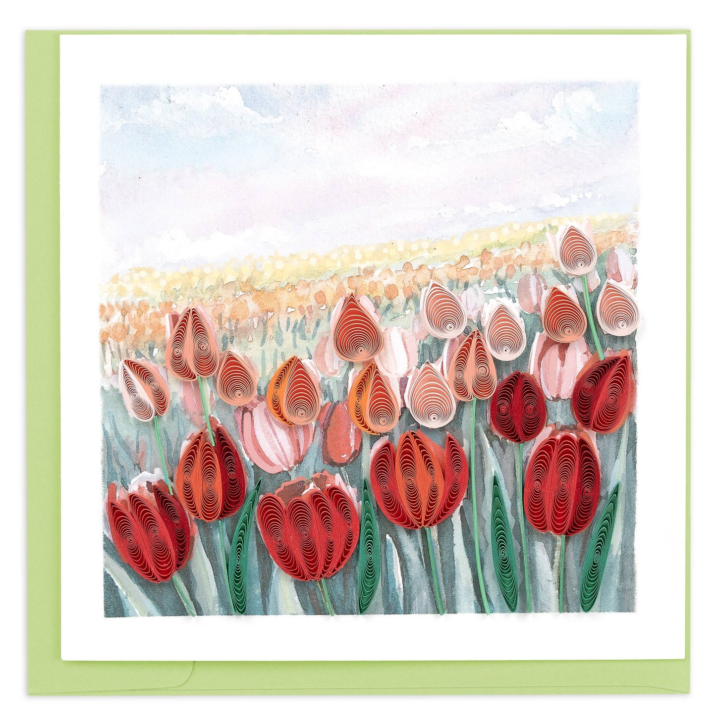 Tulip Field Quilling Card