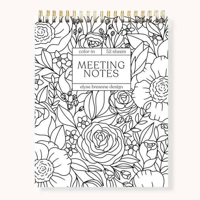 Color-In Meeting Notes Top Spiral Notebook