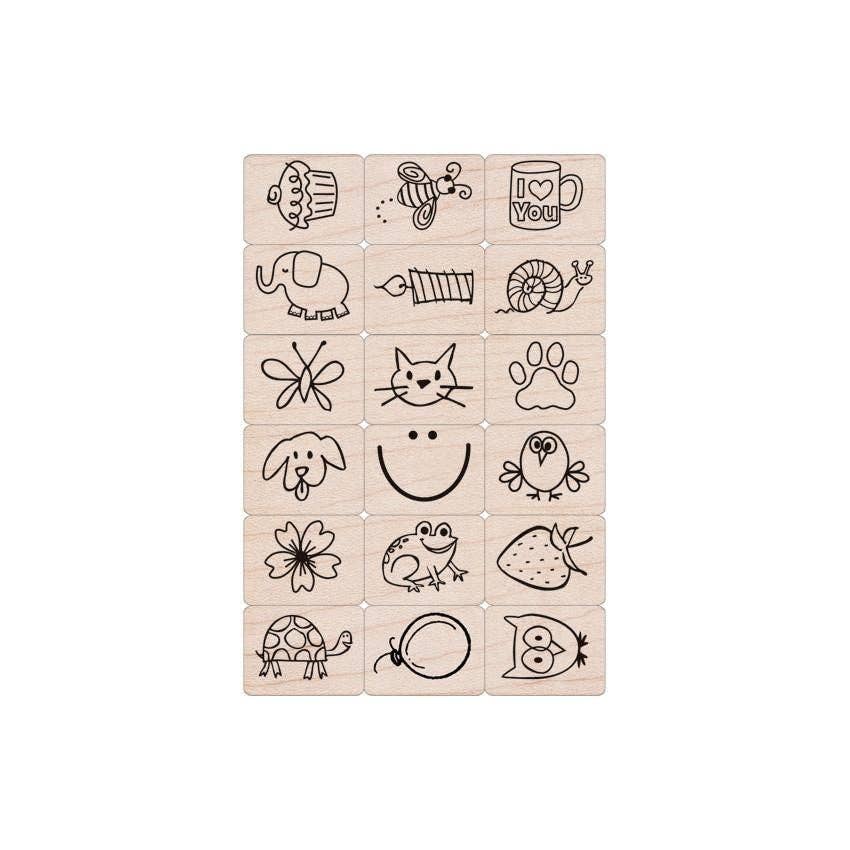 Hero Arts Fun Stuff Wood Ink 'n Stamp Set