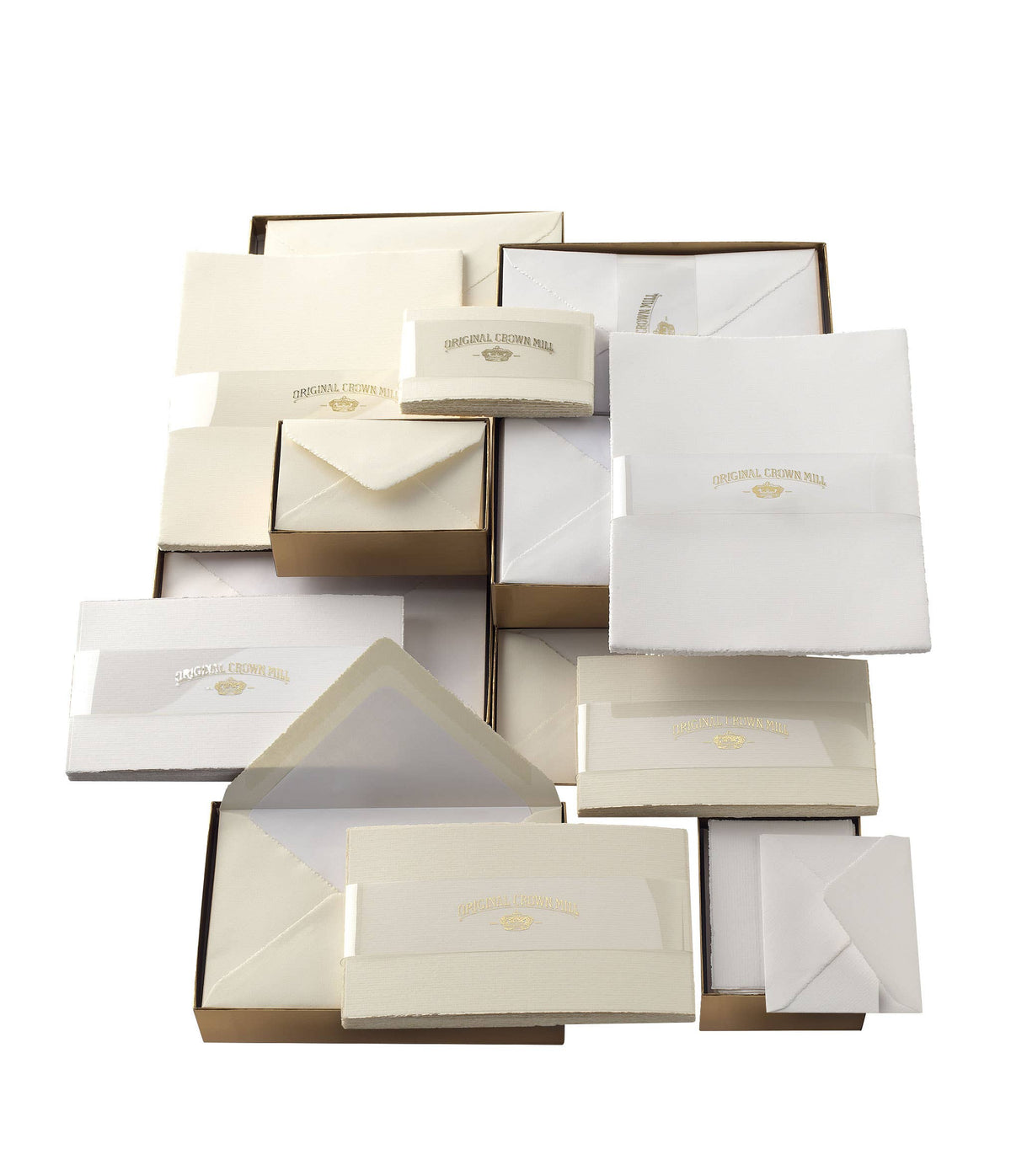 Classic Laid Deckle Edge Sheet Correspondence Set | Gold Box