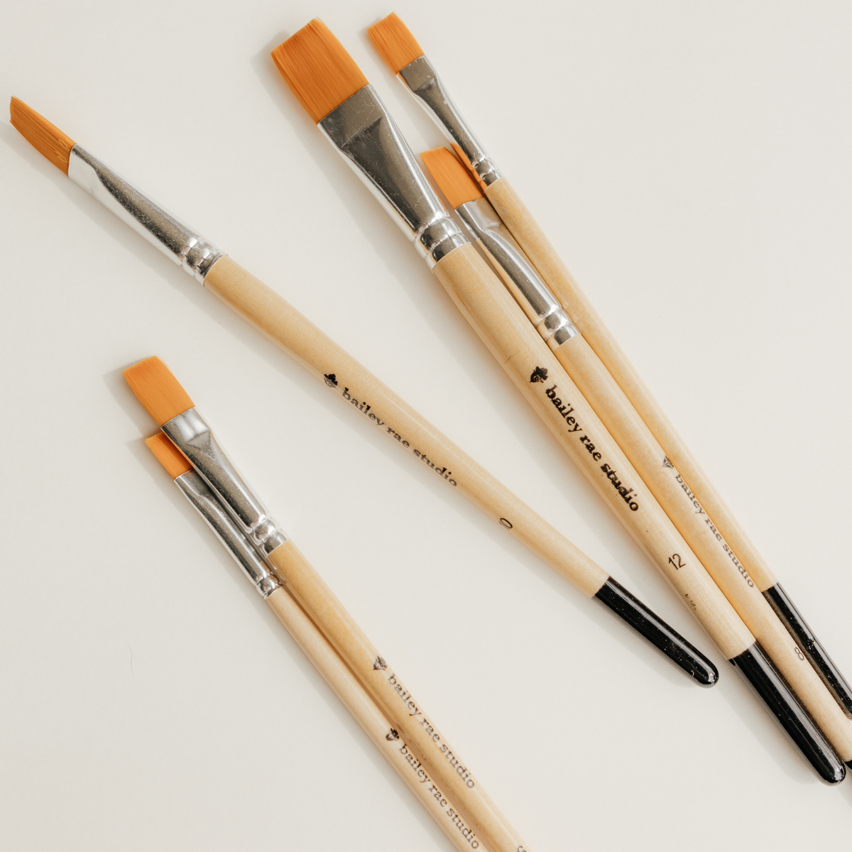 Watercolor brush set | Flat Brush, 6 piece | Bailey Rae Studio