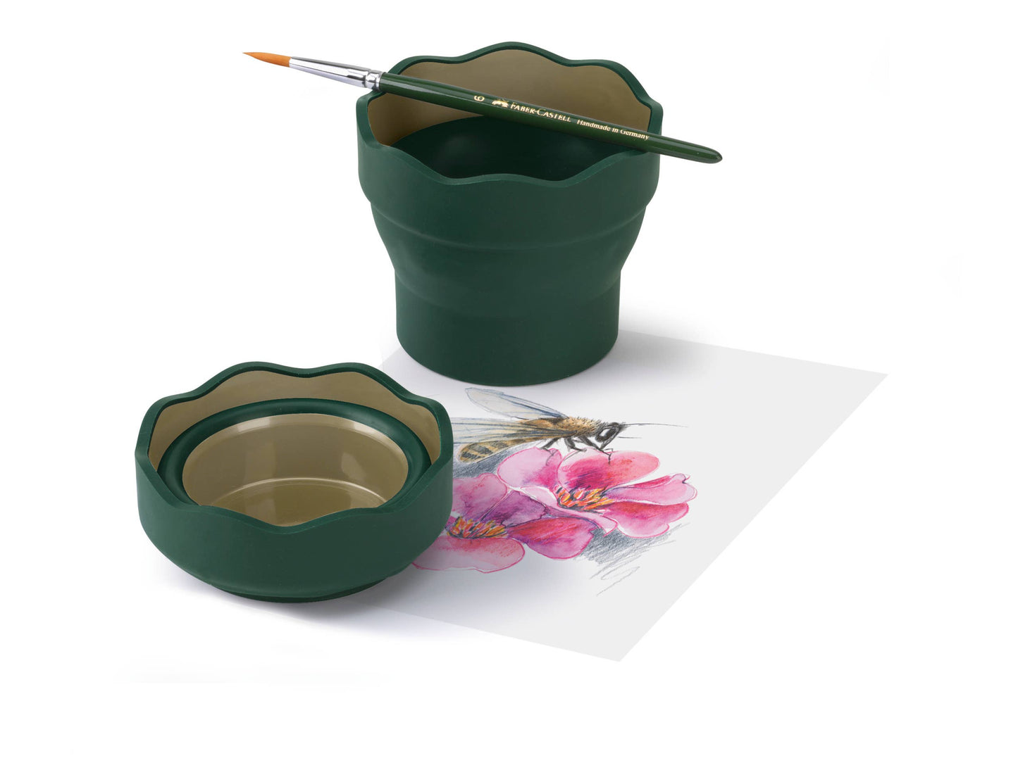 Clic & Go Collapsible Water Cup for Painting, Green