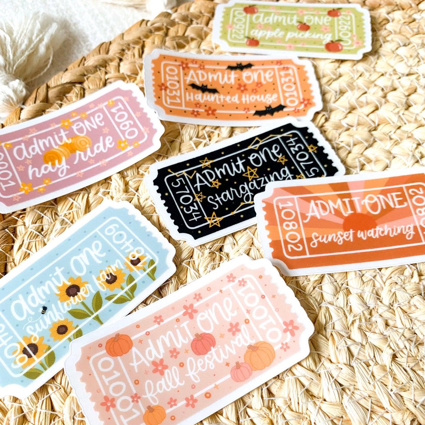 Elyse Breanne Design - Clear Sunflower Farm Admit One Sticker, 2.7x1.5 in.