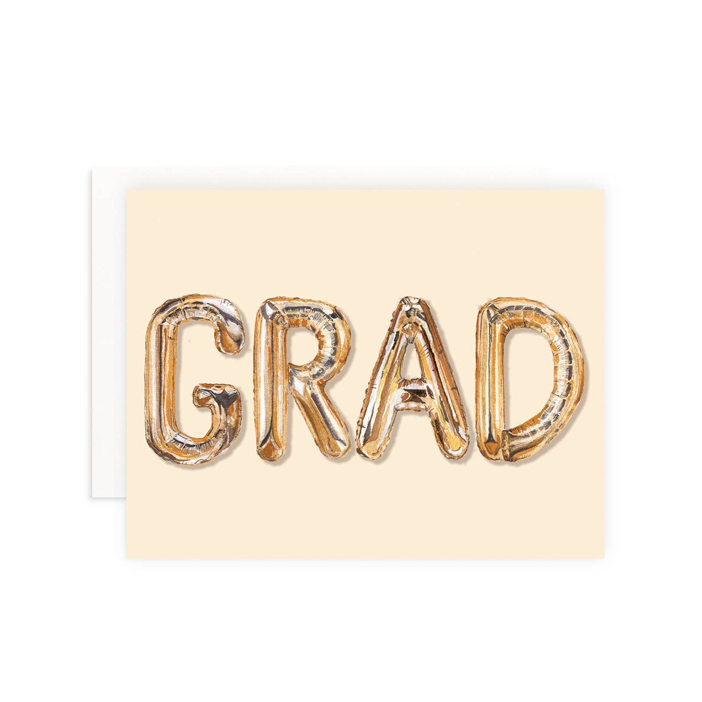 Cami Monet - Grad Gold Mylar Balloons Graduation Greeting Card