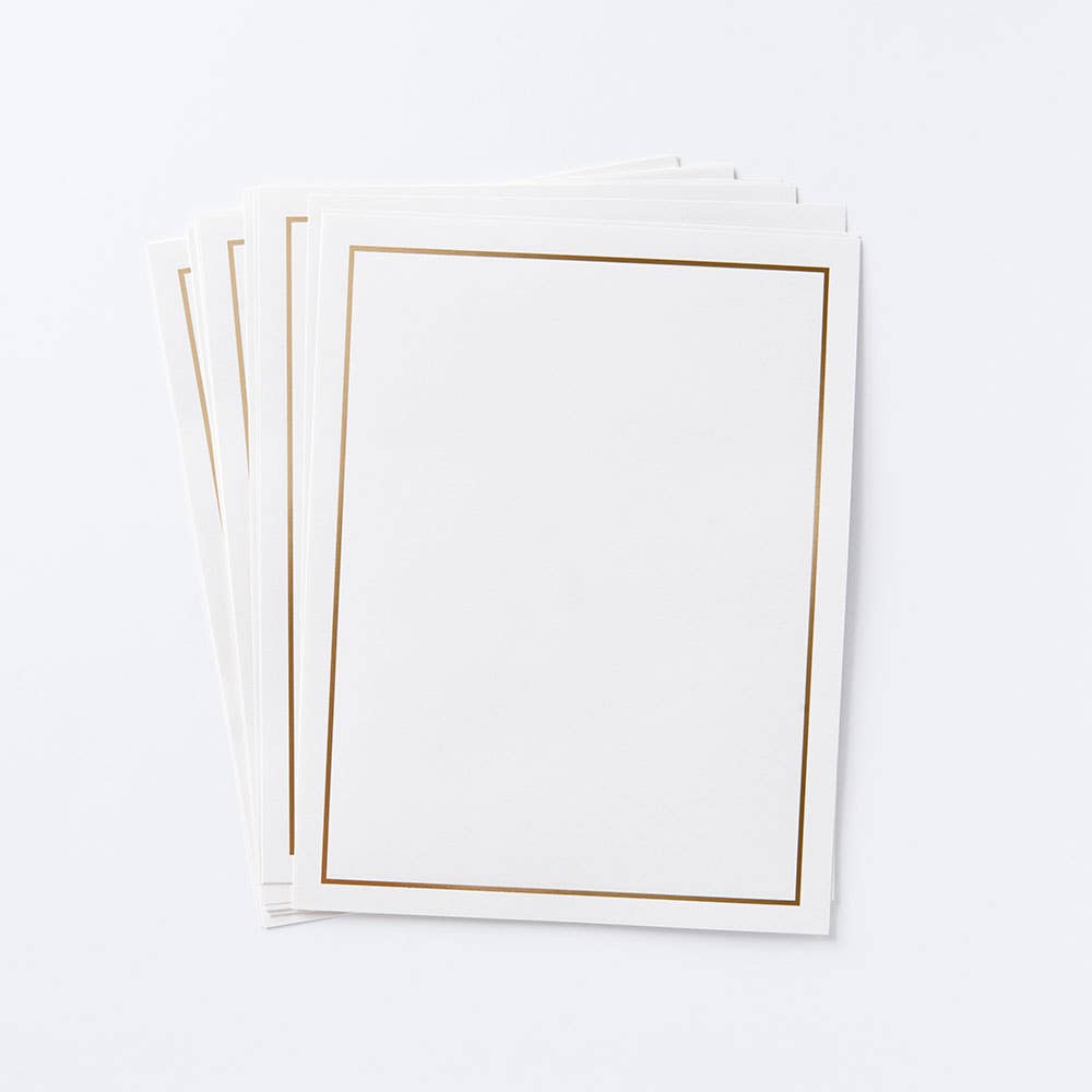FOIL 8.5 x 11 Classic Gold Foil Border paper set of 20 sheets