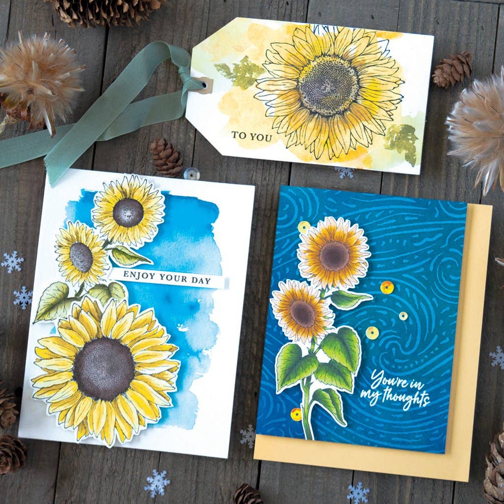Hero Arts - Hero Florals Sunflower Handmade Rubber Stamp