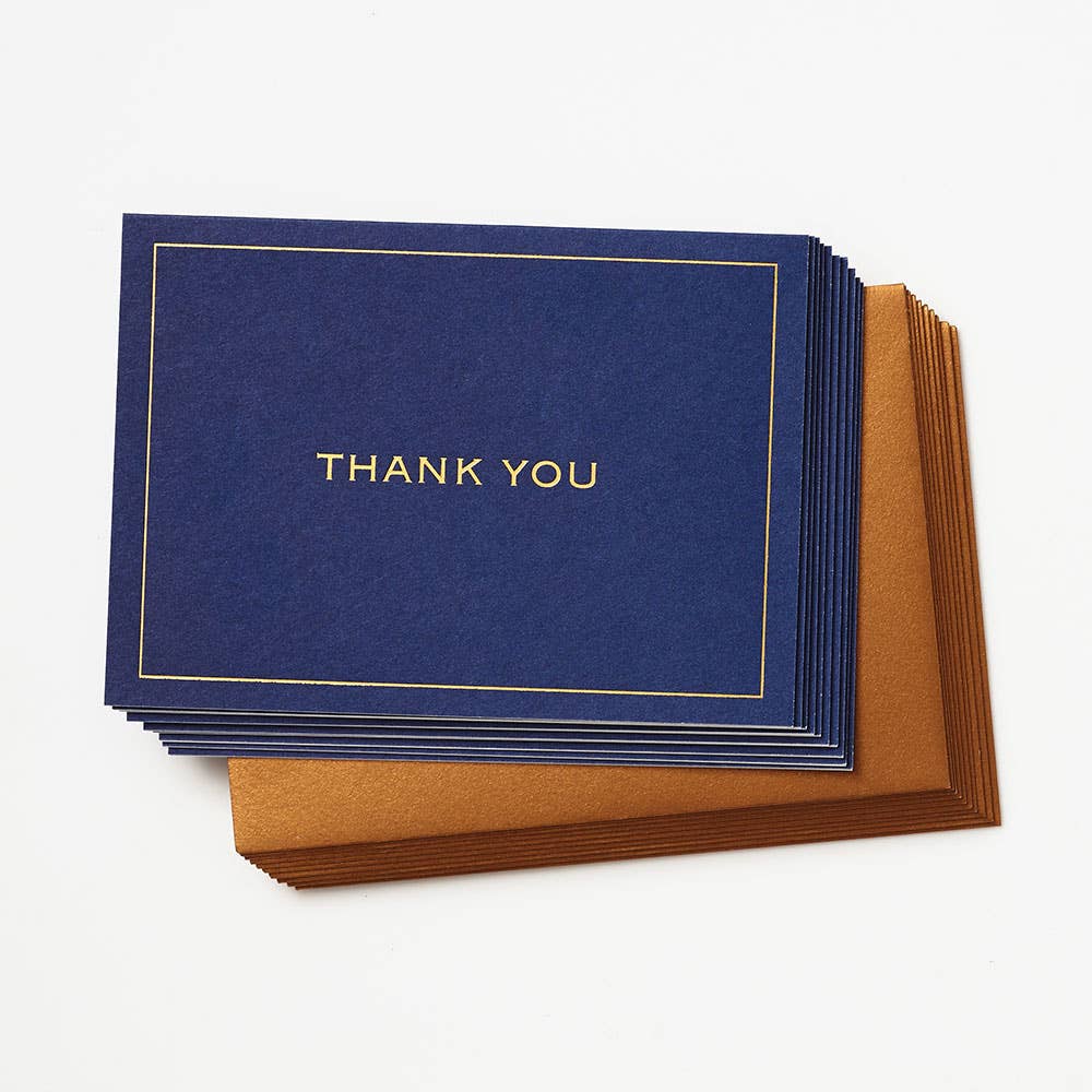 Paper Source Wholesale - Navy Foil Line Thank You Card Set