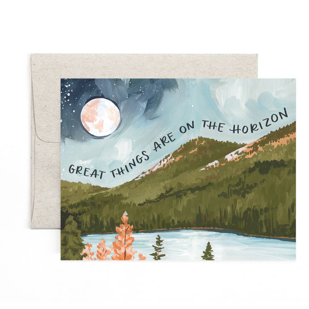 1canoe2 | One Canoe Two Paper Co. - Alpine Moon Horizon Congratulations Greeting Card