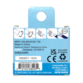 Ooly Splendid Duo Fountain Pen Ink Refill: Set of 6