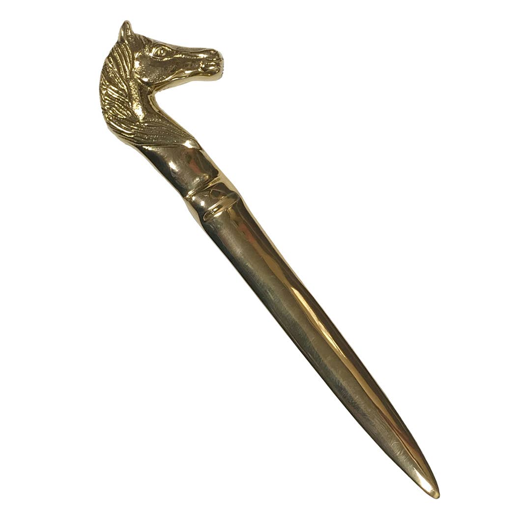 Solid Polished Brass Horse Head Letter Opener | Stationery Supply | Classic Desk Decor
