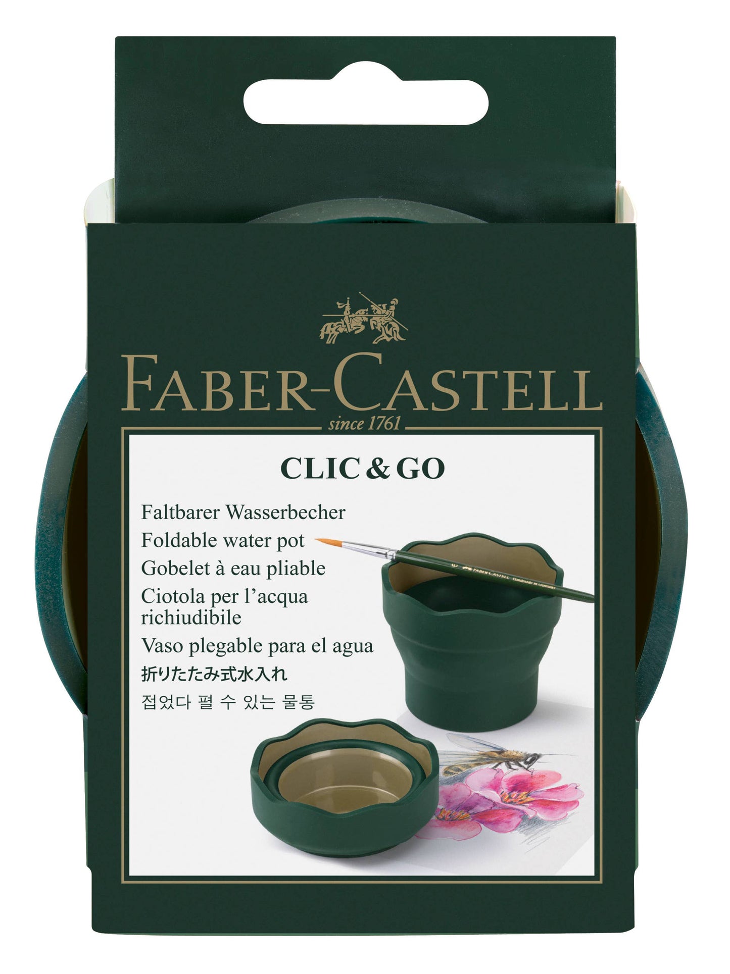 Clic & Go Collapsible Water Cup for Painting, Green