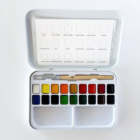 Emily Lex Studio | Watercolor paint set, 18 colors with brush