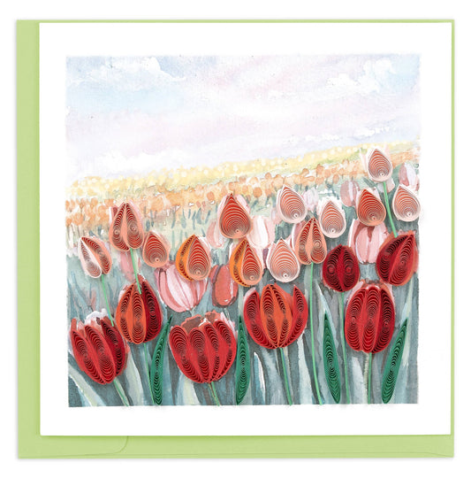 Quilling Card | Tulip Field Quilling Card