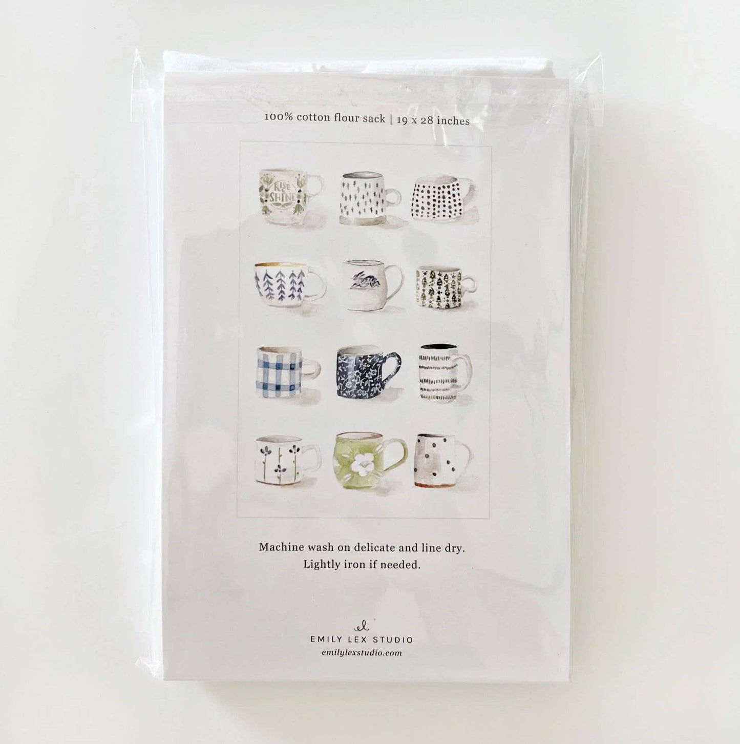 Mugs cotton flour sack tea towel
