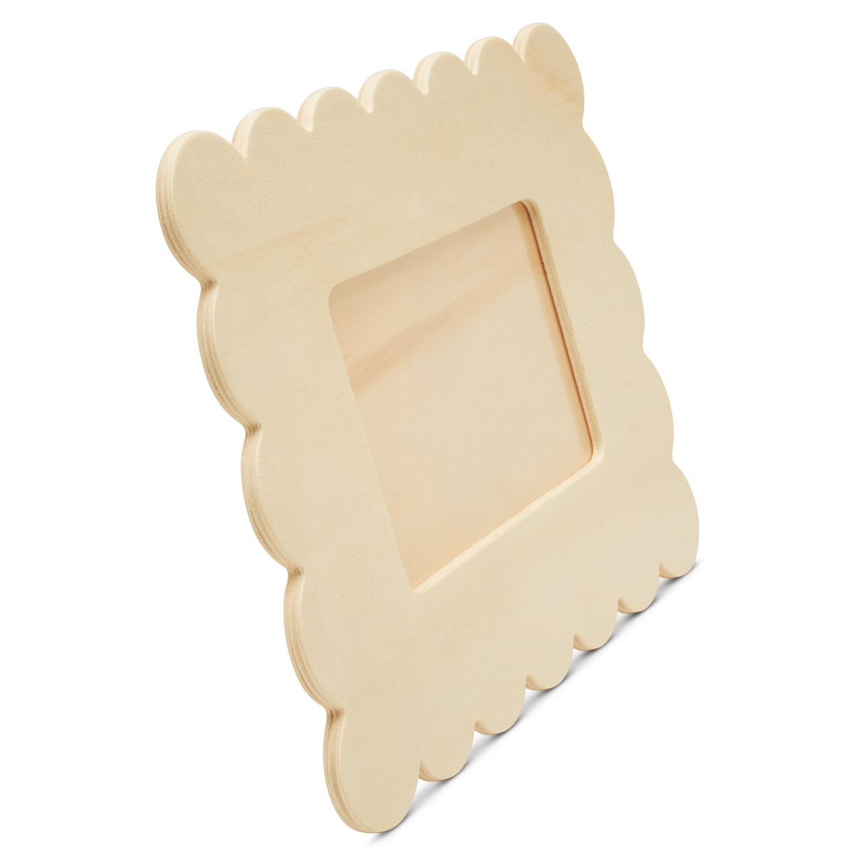 Unfinished Wood Scalloped Photo Frame, 6-3/8" X 8-1/8"