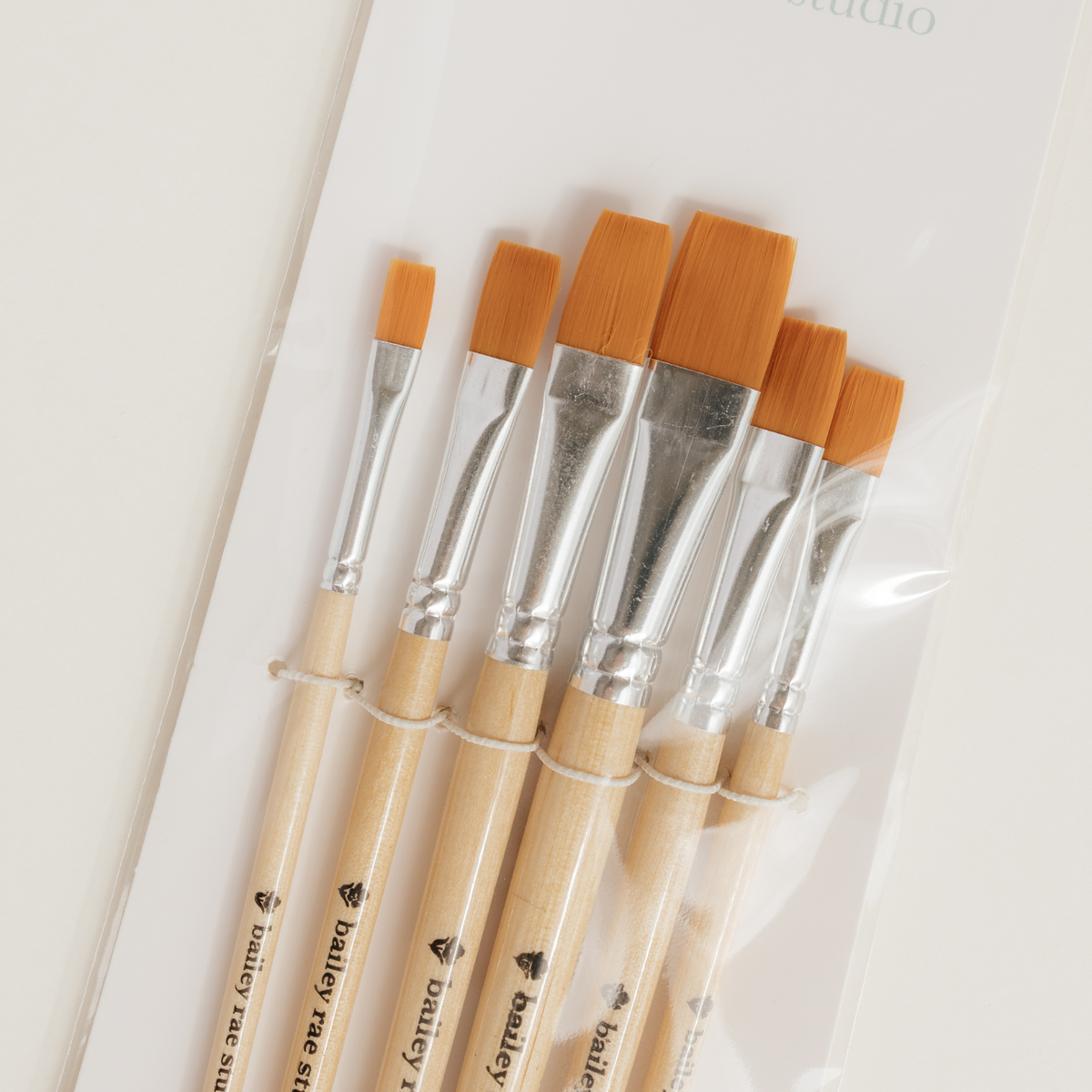 Watercolor brush set | Flat Brush, 6 piece | Bailey Rae Studio
