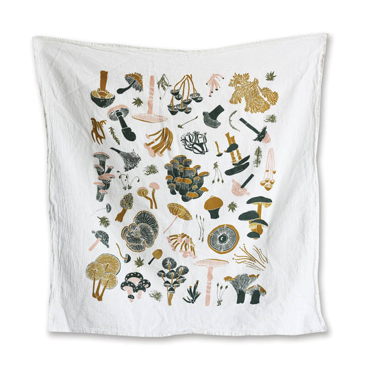 June & December | Mosses + Mushrooms Kitchen Tea Towel