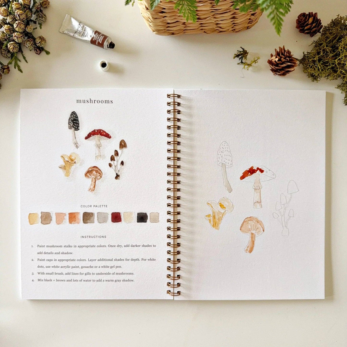 Emily Lex Studio | Woodland watercolor workbook