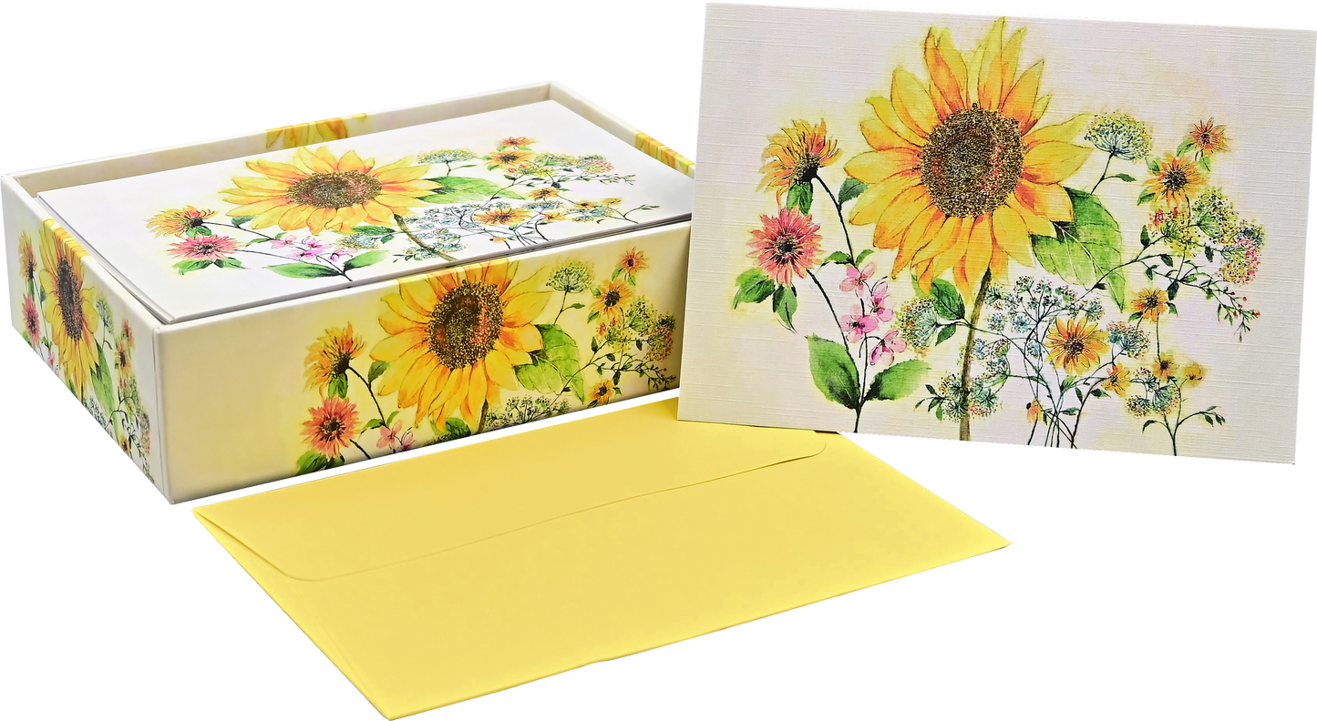 Peter Pauper Press | Watercolor Sunflower Note Cards