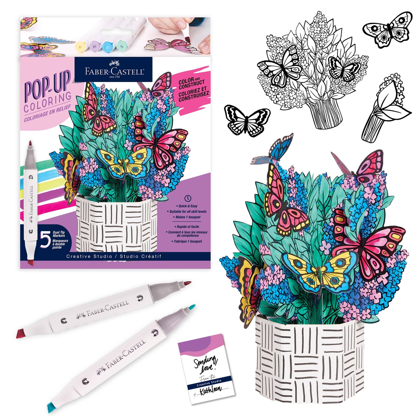 Pop Up Coloring Butterfly Bouquet - Adult Coloring Craft
