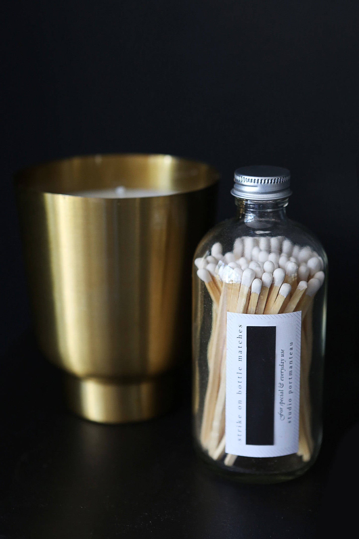 White 4" Candle Match Jar