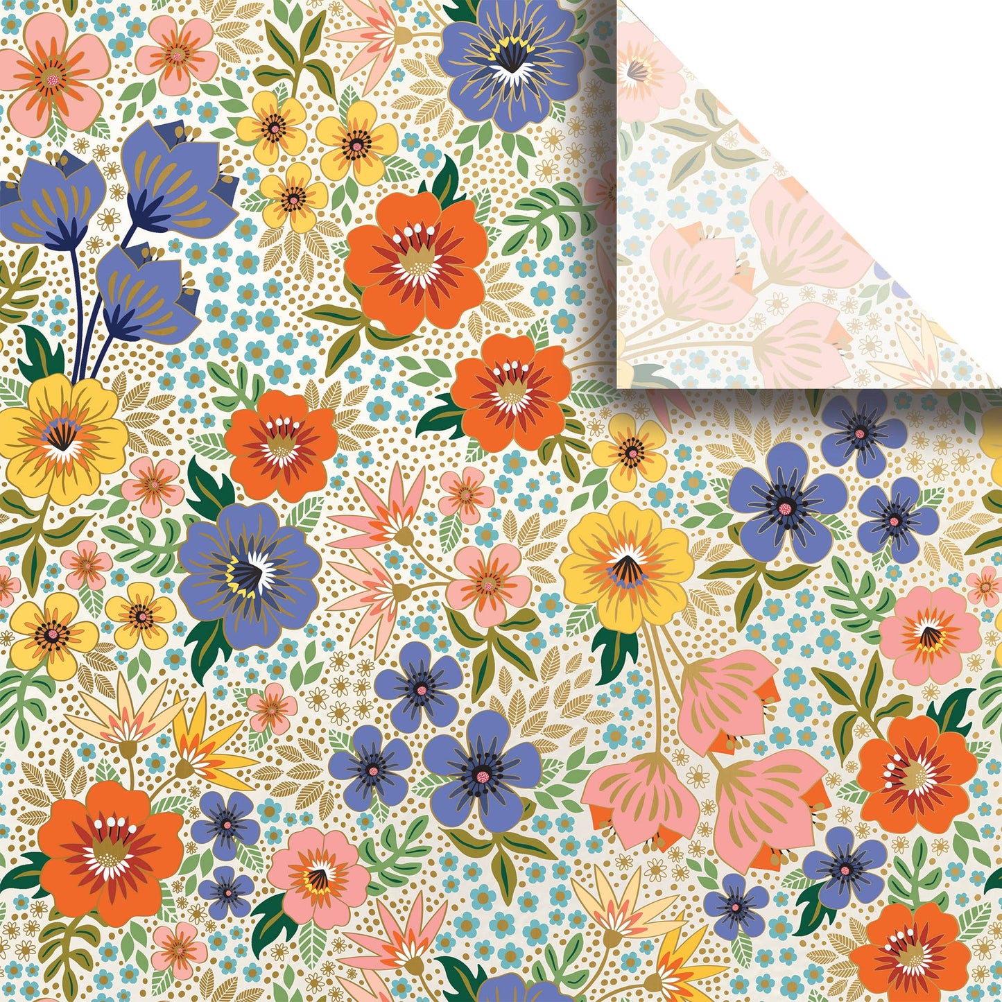 Golden Floral Designer Tissue