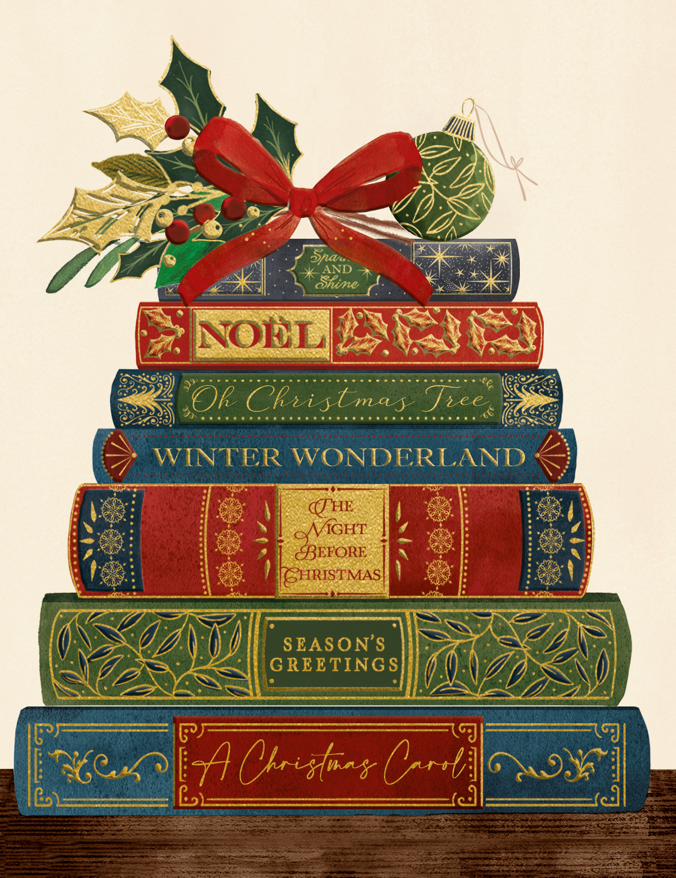 Christmas Books Greeting Cards | Boxed Set of 10 by Lind Design