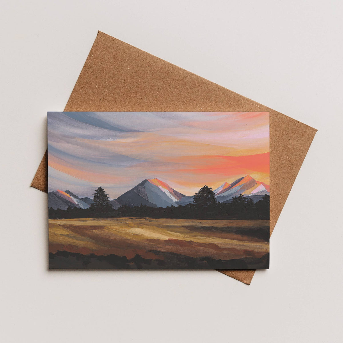 Three Sisters Sunset - Greeting Card | Lindsay Gilmore