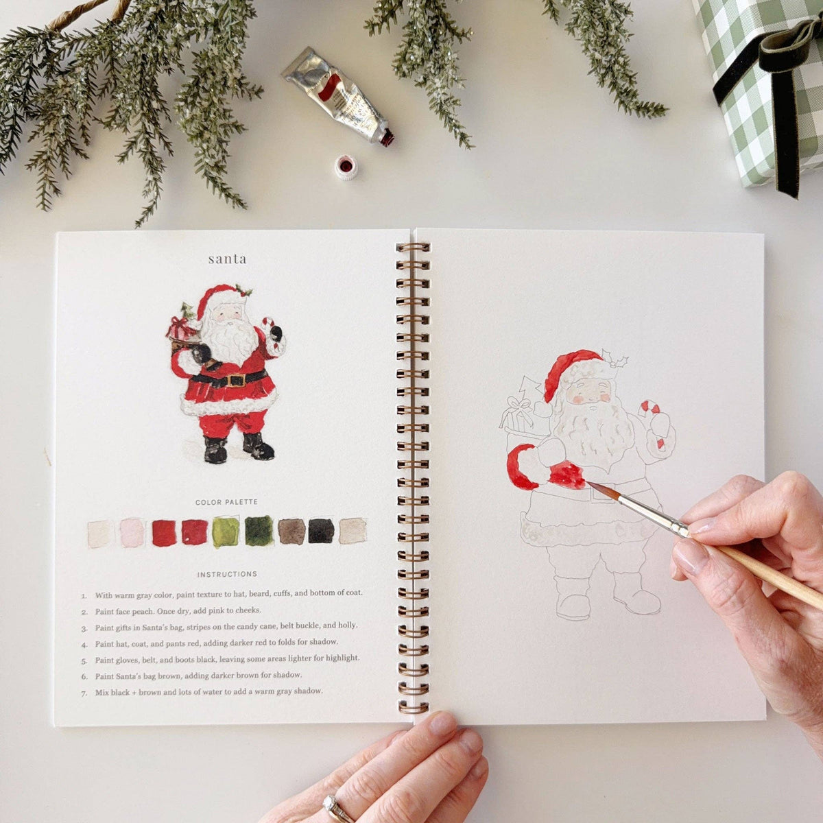 Classic christmas watercolor workbook | Emily Lex Studio