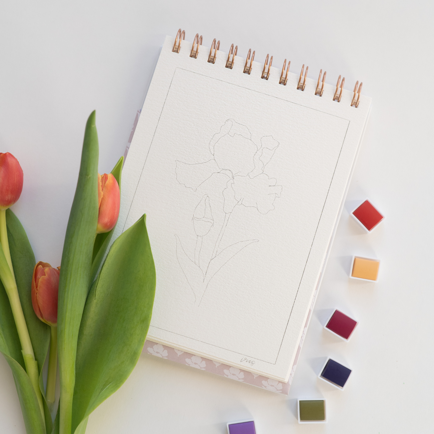 bailey rae studio | Flowers Watercolor Workbook