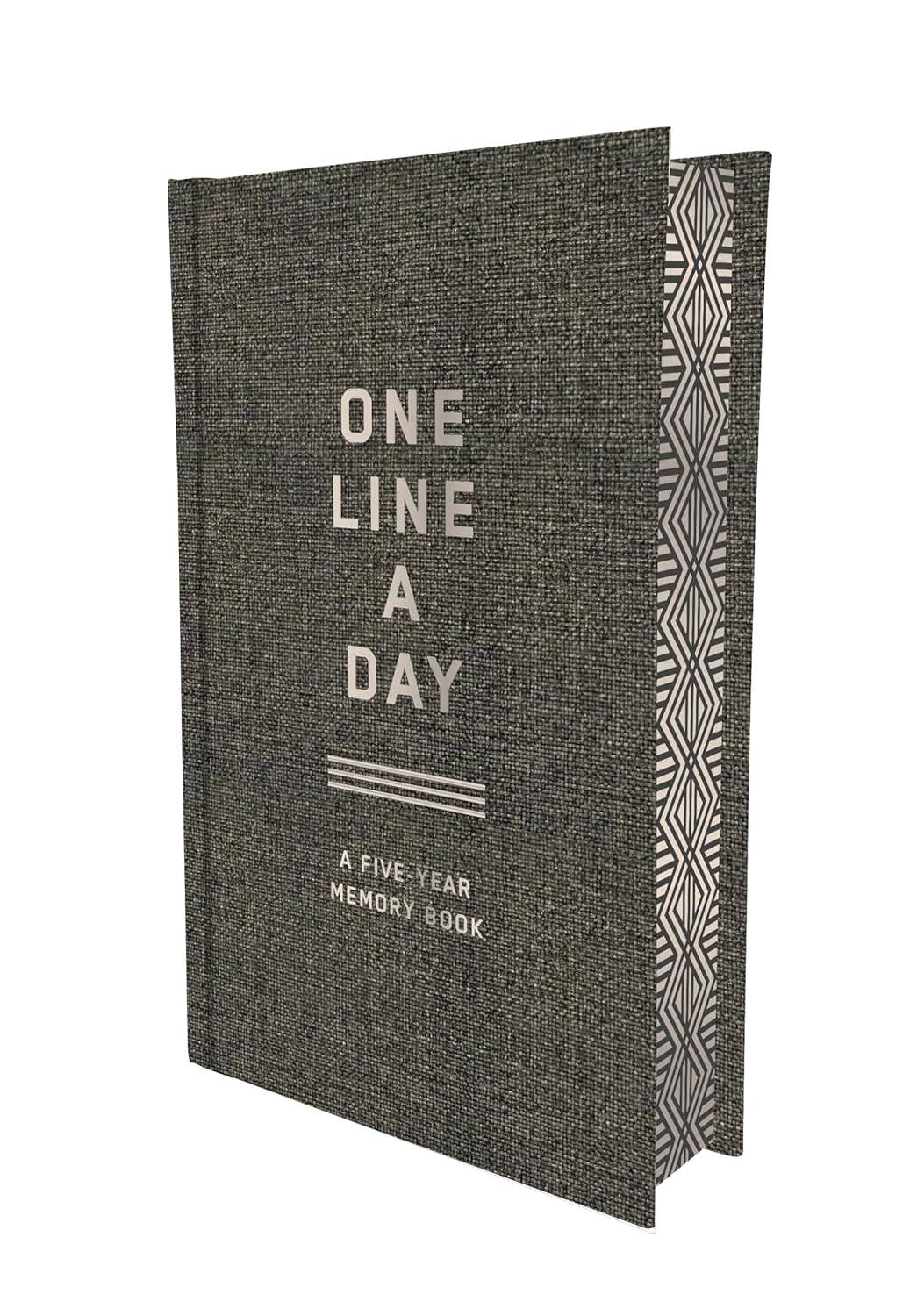 Charcoal Canvas One Line A Day Journal | A Five-Year Memory Book