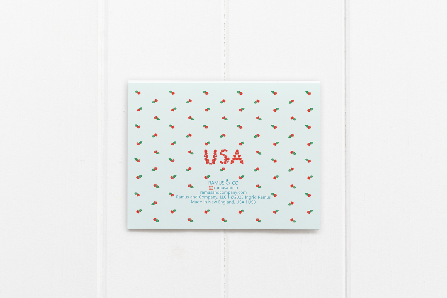 USA Floral Flag Greeting Card