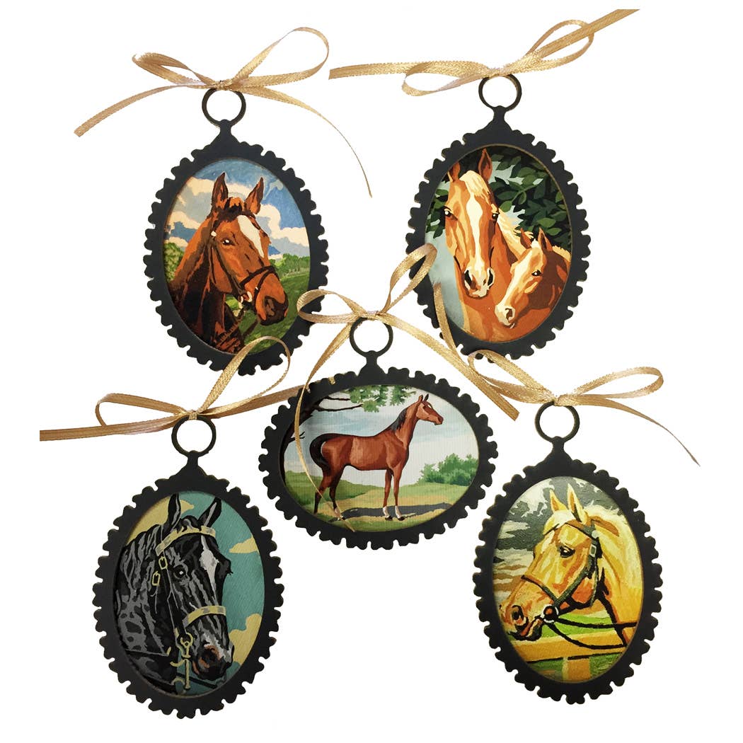 Paint-by-Number Style Horse Ornament | Home Accent