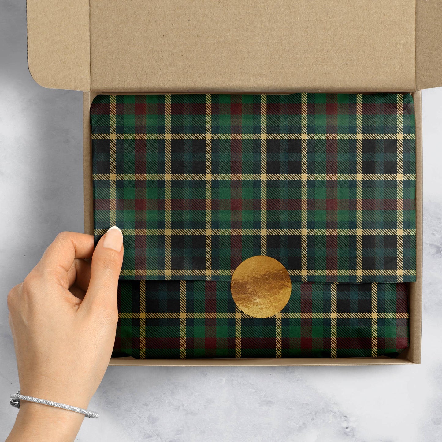 Hunter Navy Plaid Designer Tissue