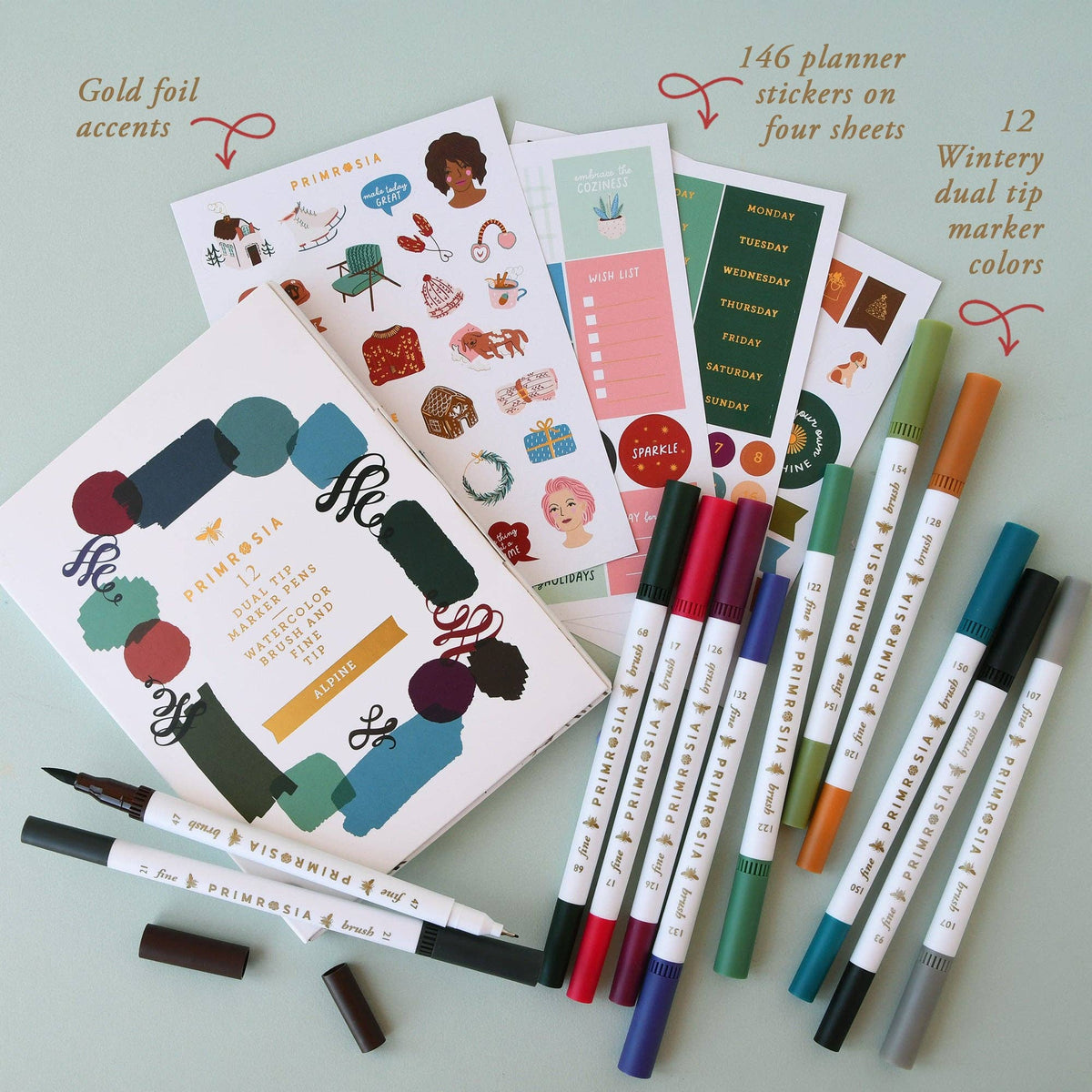 Alpine Dual Tip Markers and Sticker Sheets | Primrosia