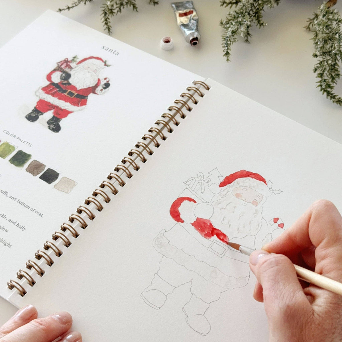 Classic christmas watercolor workbook | Emily Lex Studio