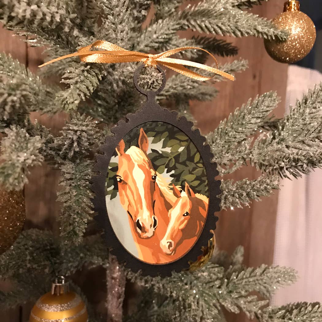 Paint-by-Number Style Horse Ornament | Home Accent