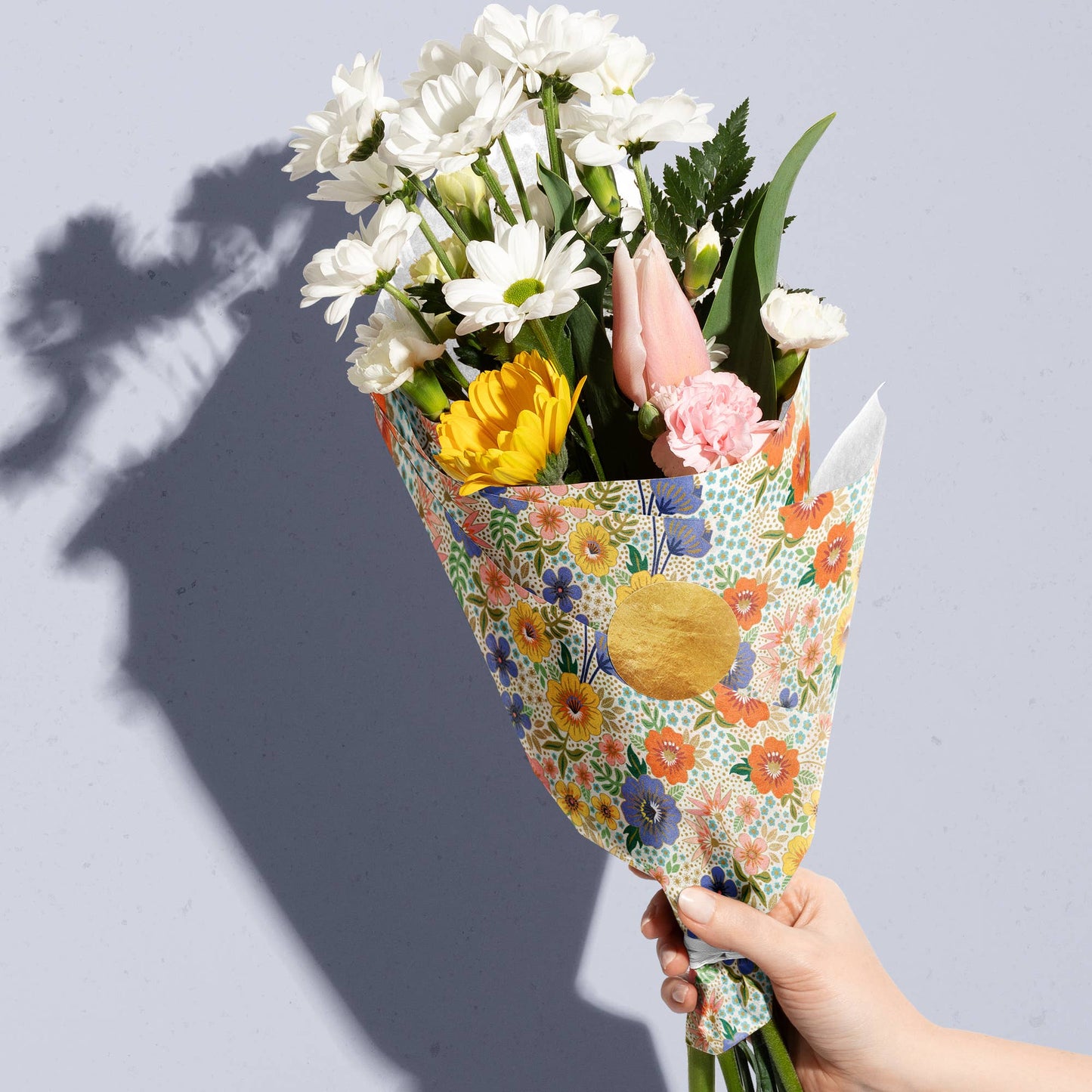 Golden Floral Designer Tissue