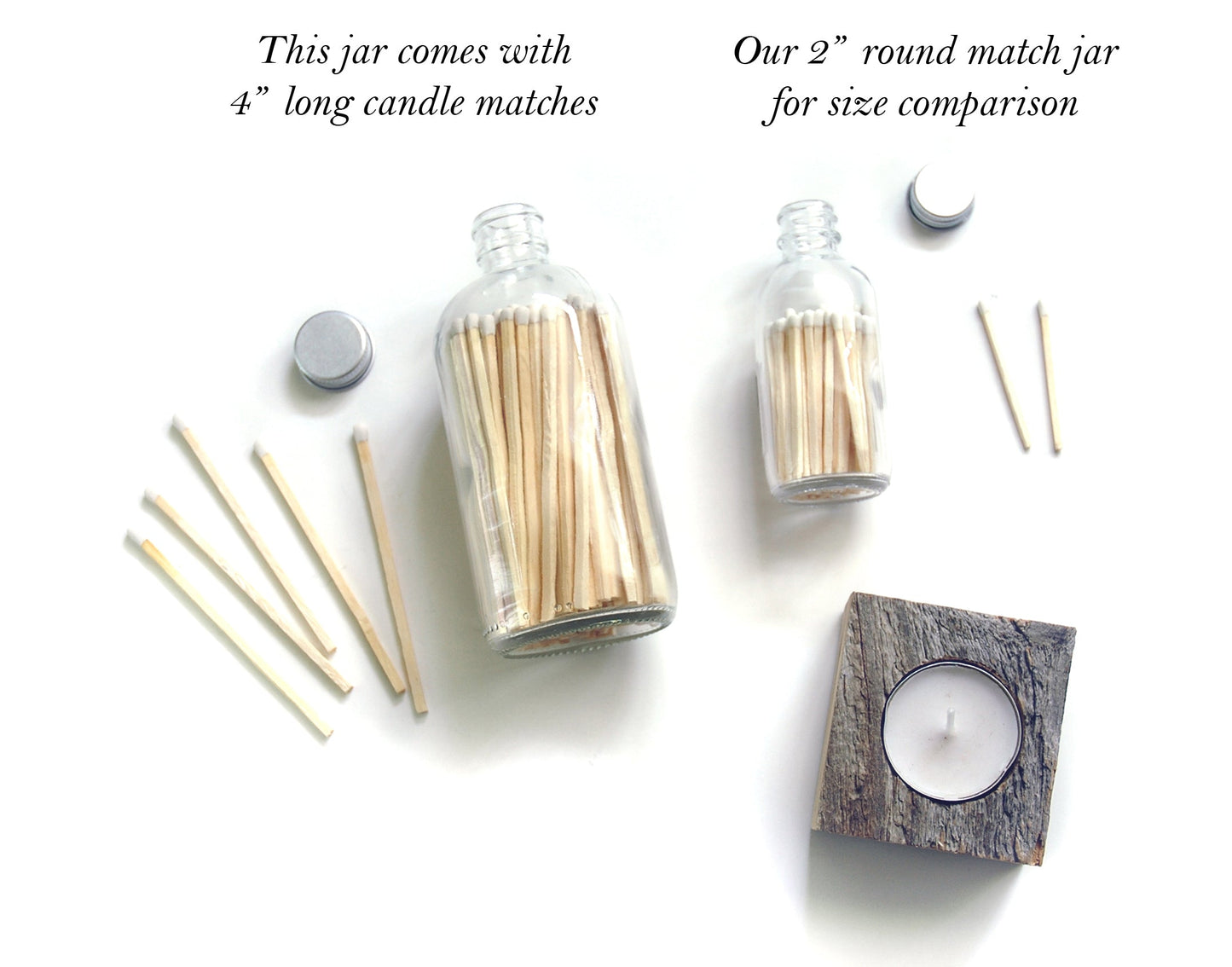 Blush Pink 4" Candle Match Jar