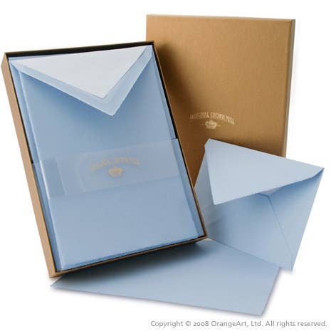 Classic Laid Deckle Edge Sheet Correspondence Set | Gold Box