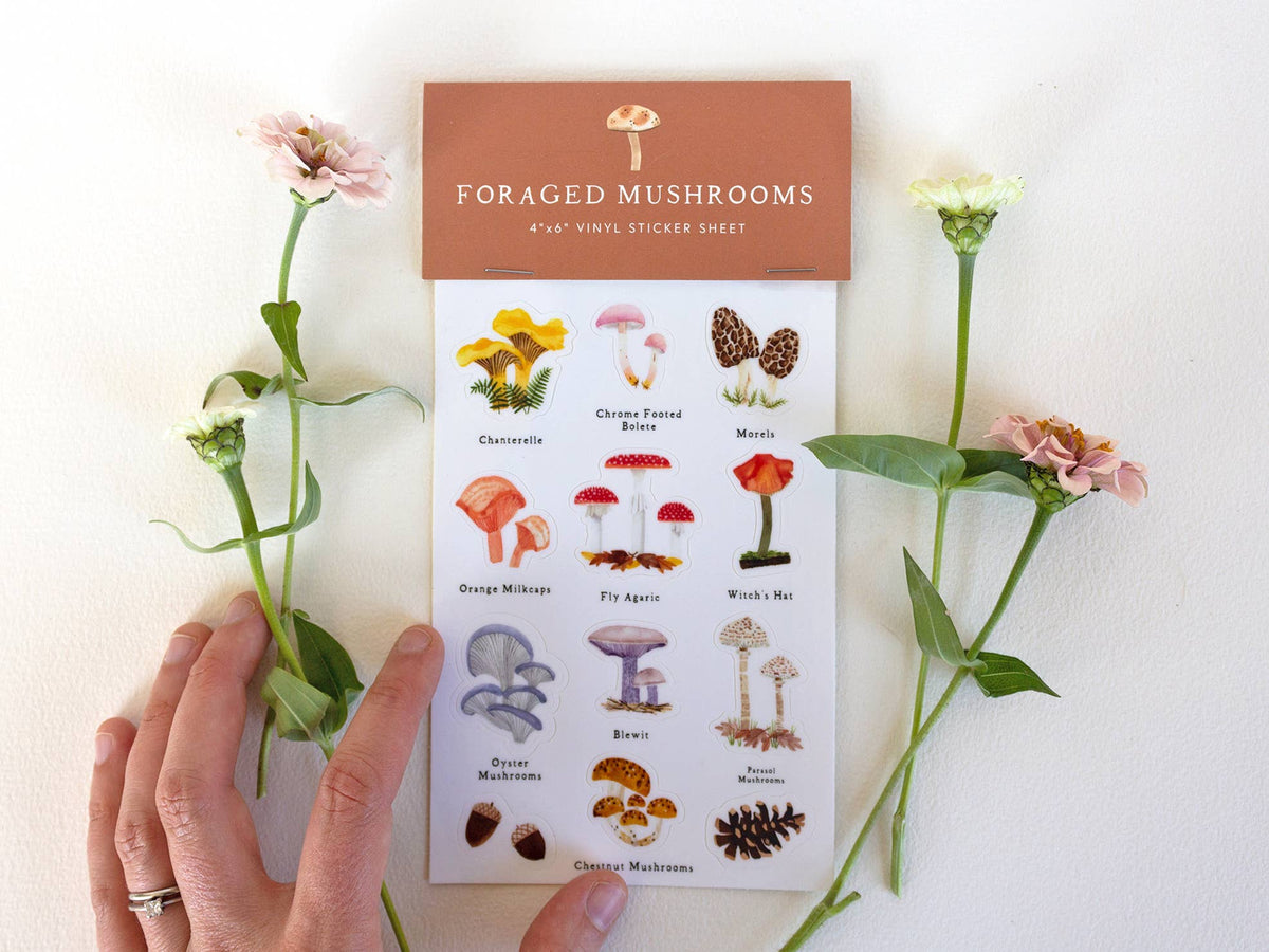 4'' x 6'' Foraged Mushroom Sticker Sheet