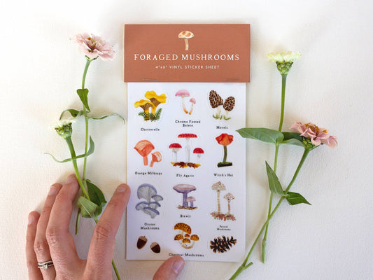 4'' x 6'' Foraged Mushroom Sticker Sheet