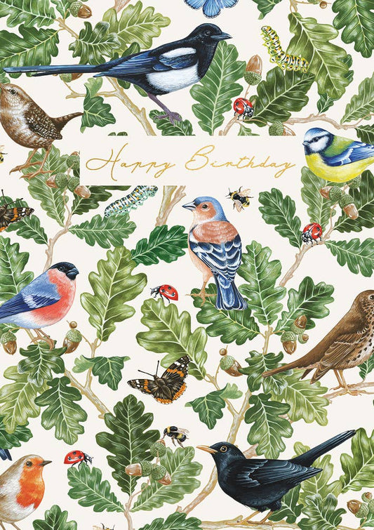 The Art File | Birthday Birds & Leaves Greeting Card