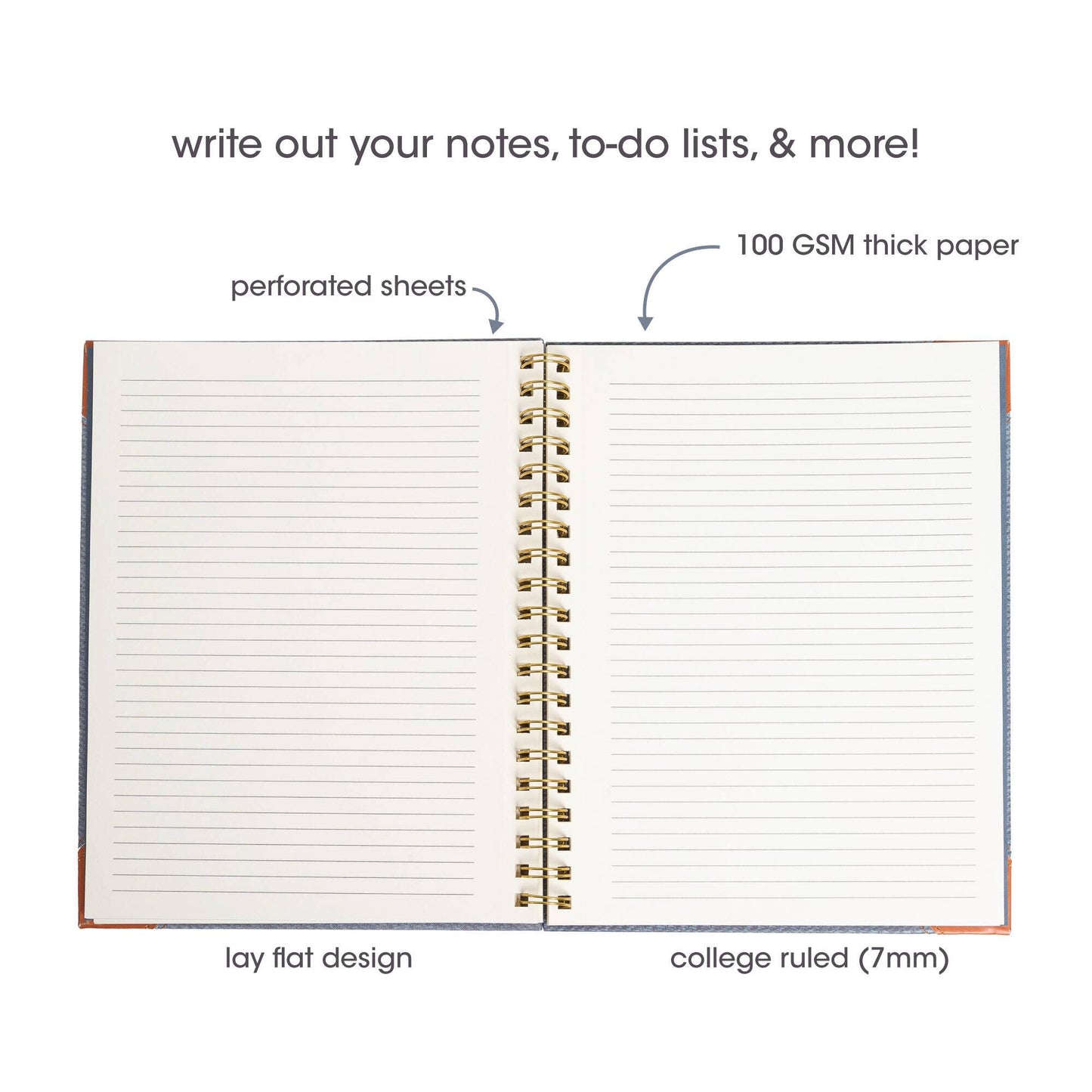 Western Spiral Notebook, Denim Hardcover Cowgirl Journal