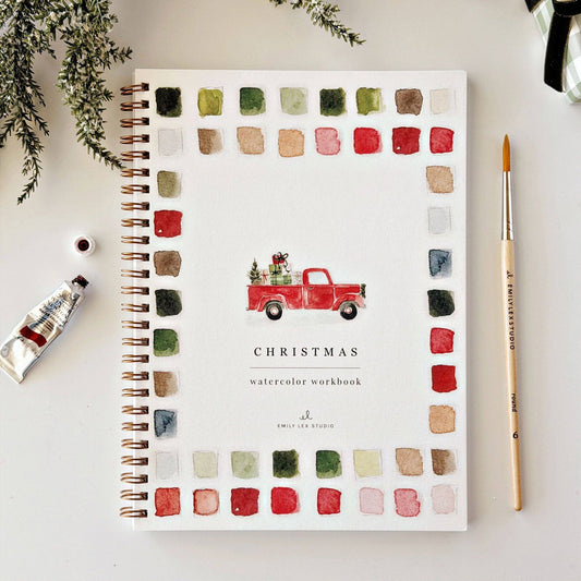 Classic christmas watercolor workbook | Emily Lex Studio