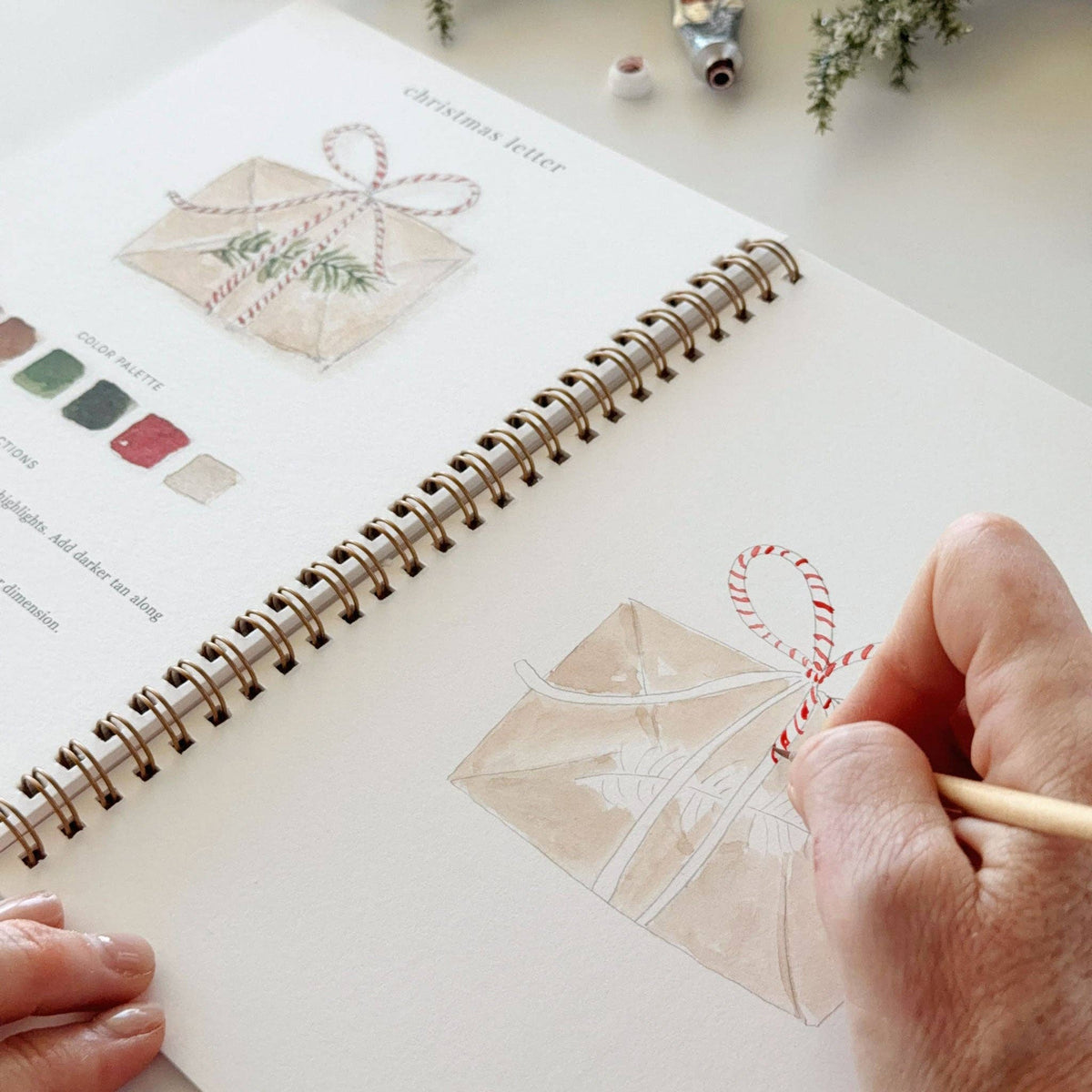 Classic christmas watercolor workbook | Emily Lex Studio