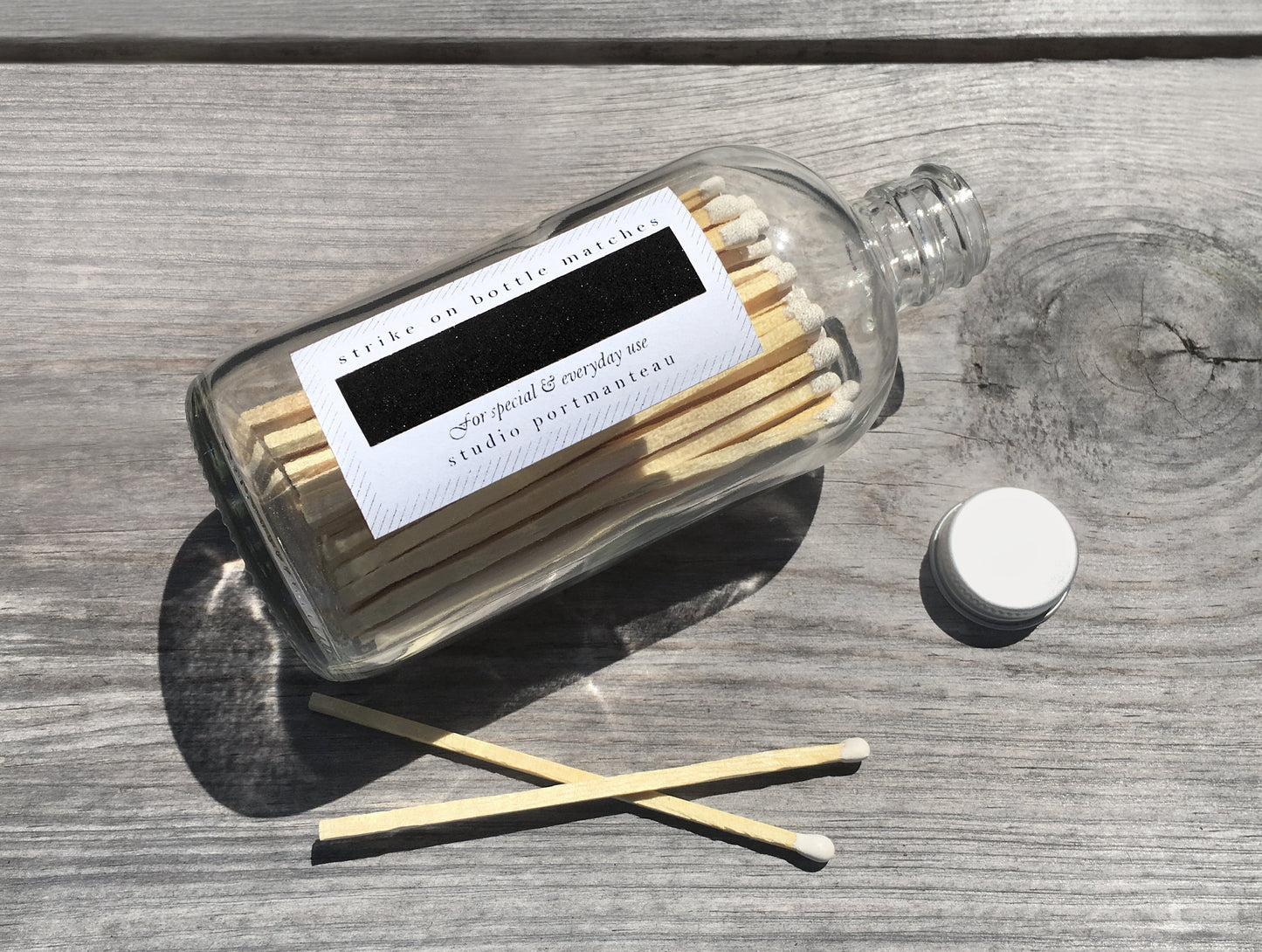 White 4" Candle Match Jar