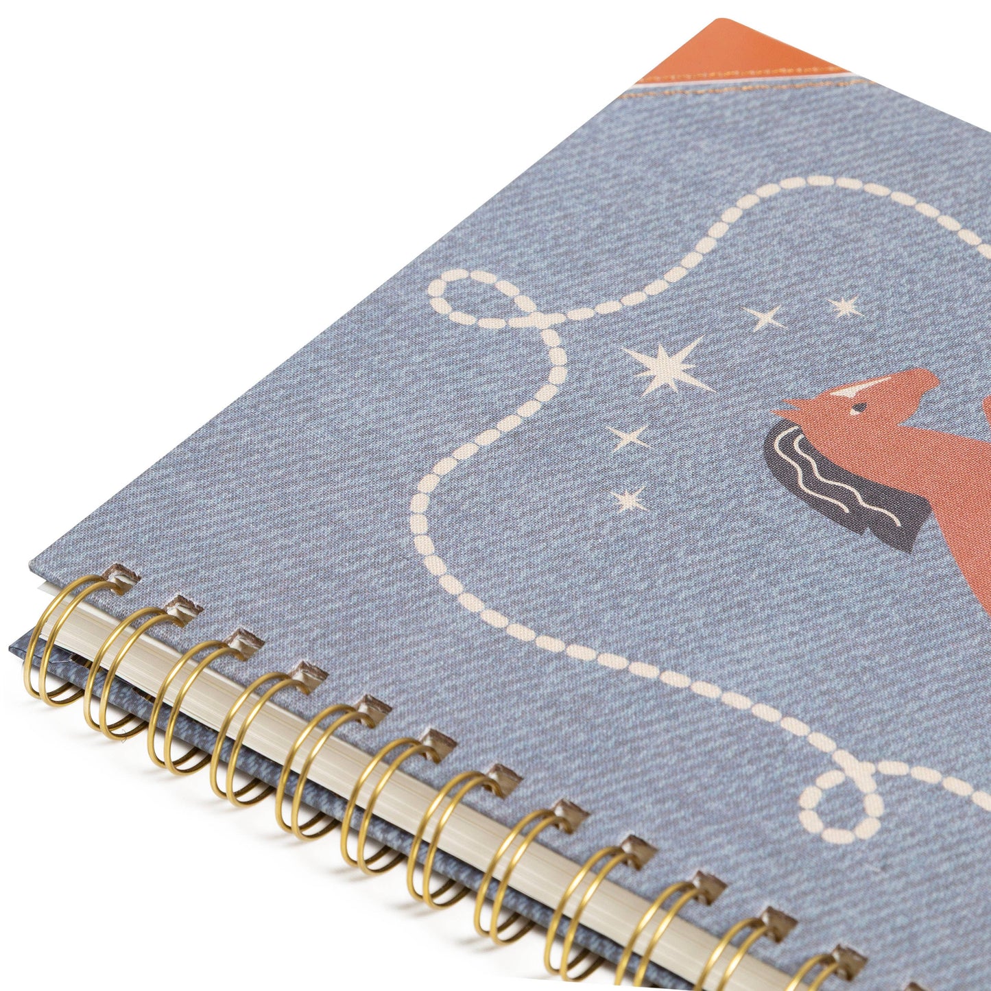 Western Spiral Notebook, Denim Hardcover Cowgirl Journal
