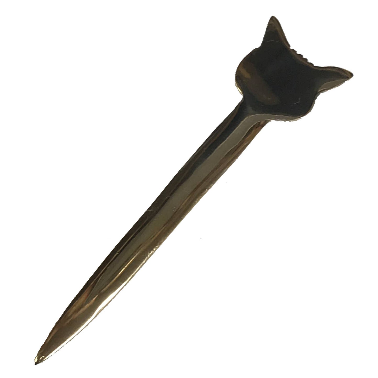 Solid Brass Fox Head Letter Opener Vintage-Style | Classic Desk Decor