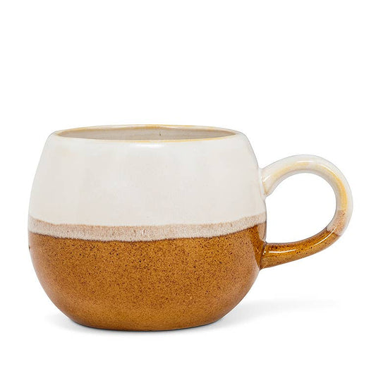 Rustic White & Brown Ball Mug